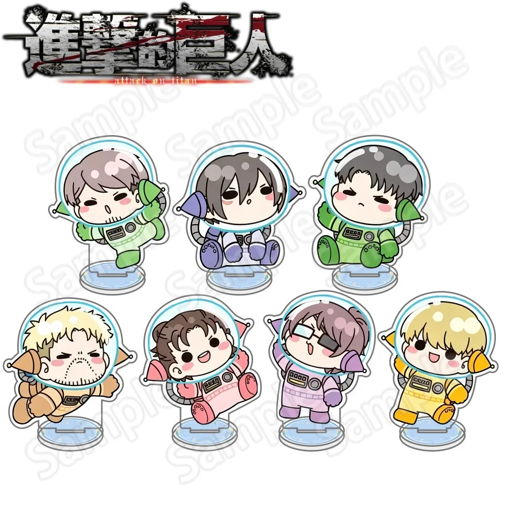 Anime Attack on Titan Acrylic Stand Keychain New Astronaut Ver 10cm Levi Eren Mikasa Armin Hanji Erwin Reiner Figure Desk Decor