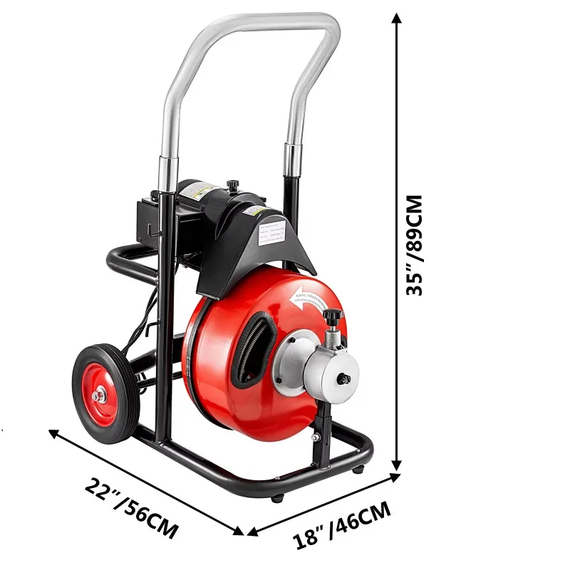 منظف تصريف أنابيب الصرف الصحي مقاس 75 × 3/8 بوصة، آلة تنظيف المجاري