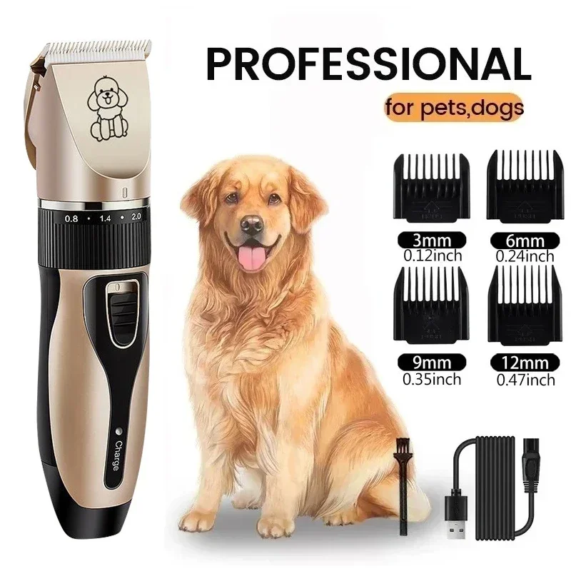 Dog Professional Hair Clipper Electrical Grooming Trimmer for Pets USB Rechargeable Cat Shaver Animals Haircut Machine