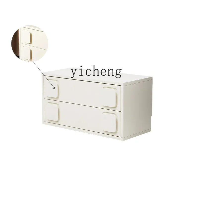 

Tqh Solid Wood TV Cabinet Cream Style Module Assembled Cabinet Small Apartment Living Room Floor Standing Storage Cabinet