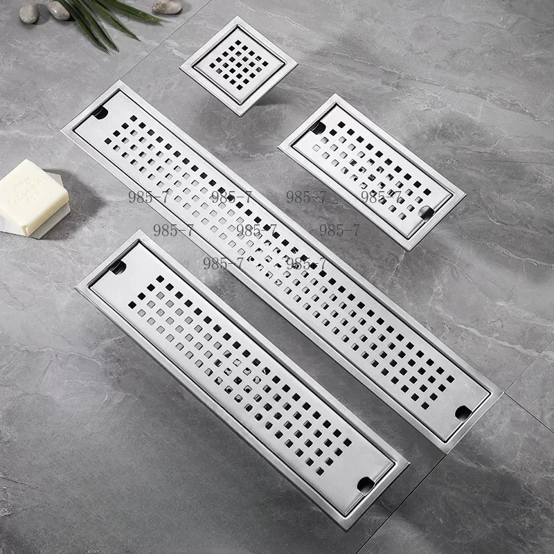 Rectangular Shower Drain, Stainless Steel Linear Floor Drain with Removable Cover and Anti-Odor Design