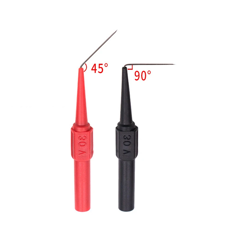 10pcs Insulation Piercing Needle Non-destructive Multimeter Test Probes Measuring Device Red/Black 30V For Banana Plug