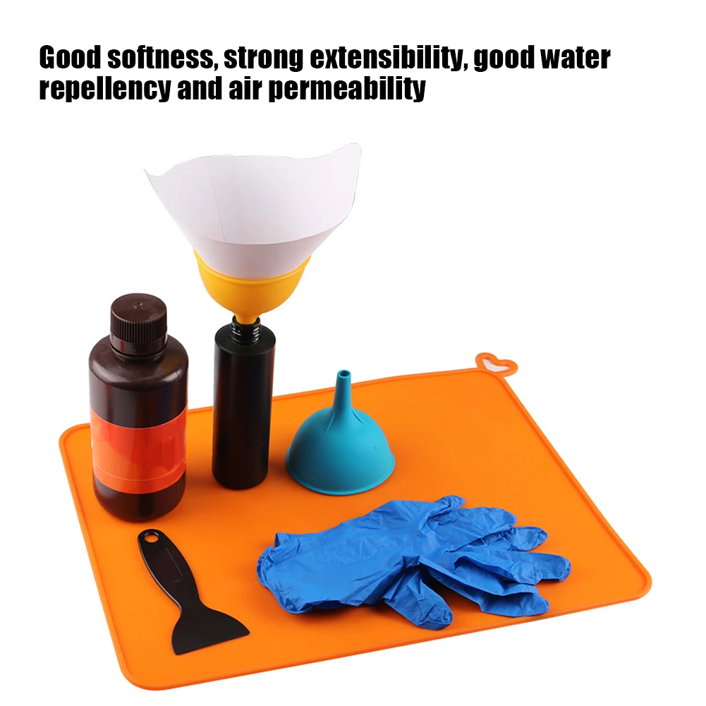 طابعة ثلاثية الأبعاد الراتنج الحساسة سيليكون حصيرة طابعة ثلاثية الأبعاد سيليكون حصيرة البرتقال لينة المضادة للانزلاق وسادة الراتنج حساس للضوء الملحقات #2