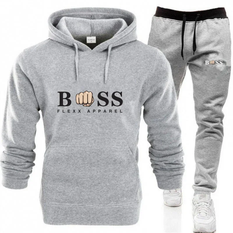 2023 Autumn/Winter Men\'s and Women\'s Hooded Sweatshirt Set Couple Jogging Sweatshirt Plus Size Street Sportswear Set