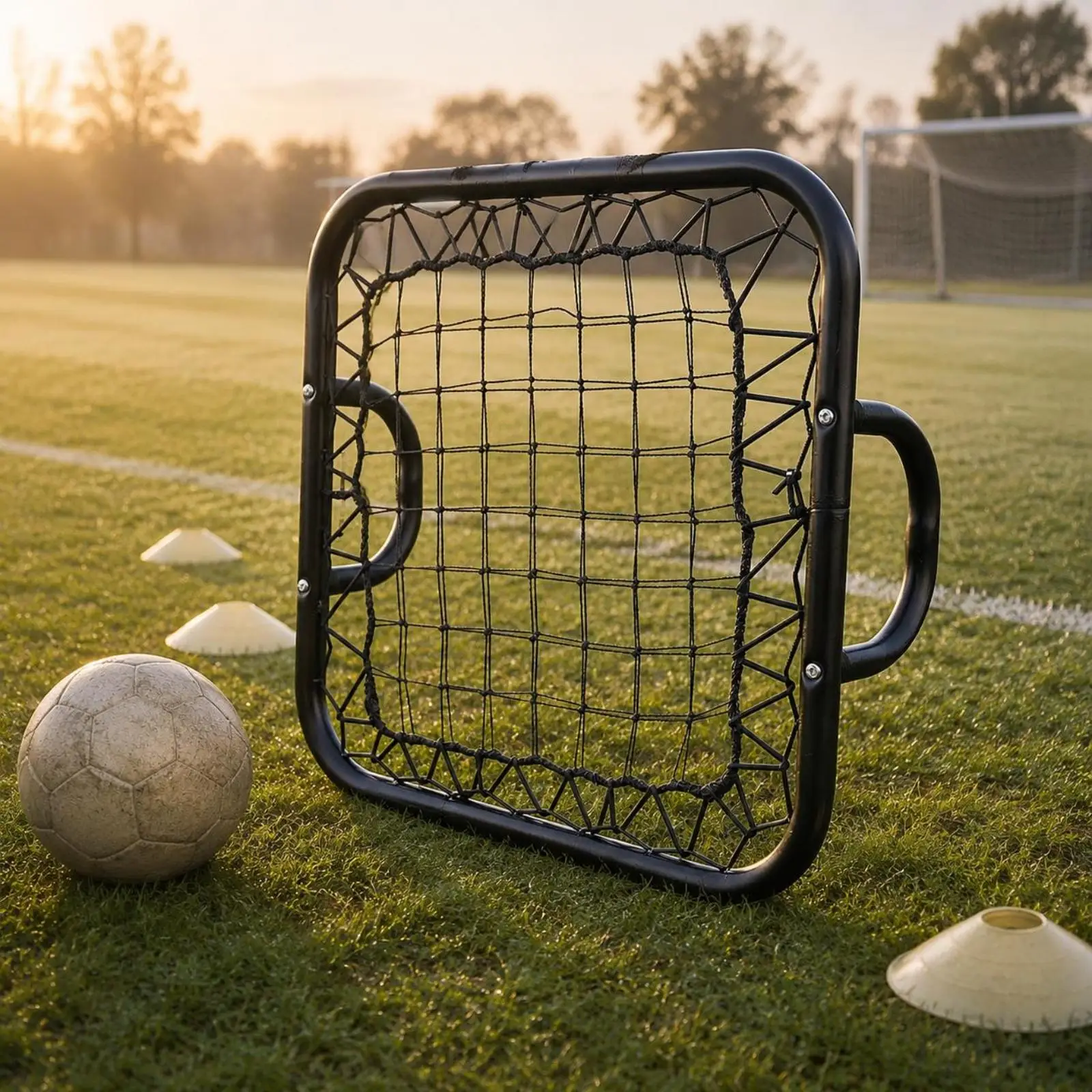 Reaction Training Net Metal Frame Portable Rebounder for Goalkeeper Control Exercises