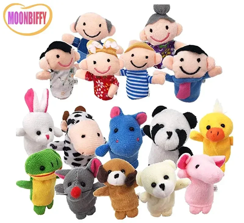 Puppets Toys & Hobbies Baby Plush Toy Finger Puppets Tell Story Props 10pcs Animals or 6pcs Family Doll Kids Toys Children Gift