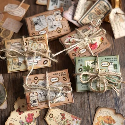 40Sheets/box Vintage Stickers DIY Scrapbooking Supplies Collage Junk Journaling Material Crafts Diary Decor Label Sticker