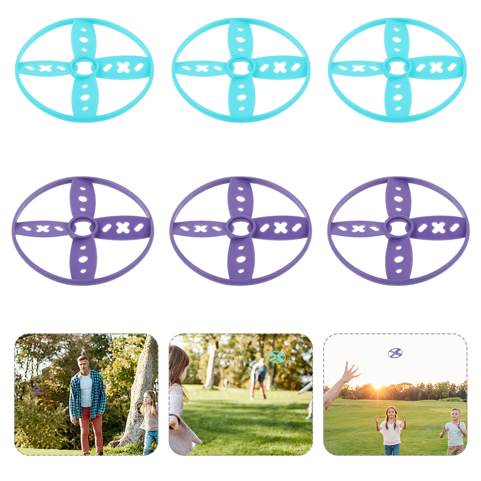 

8pcs 8 Rotating UFO Flying Discs Mini Smooth Plastic Plates for Kids Outdoor Garden Fun Interactive Toys Sport Playtime