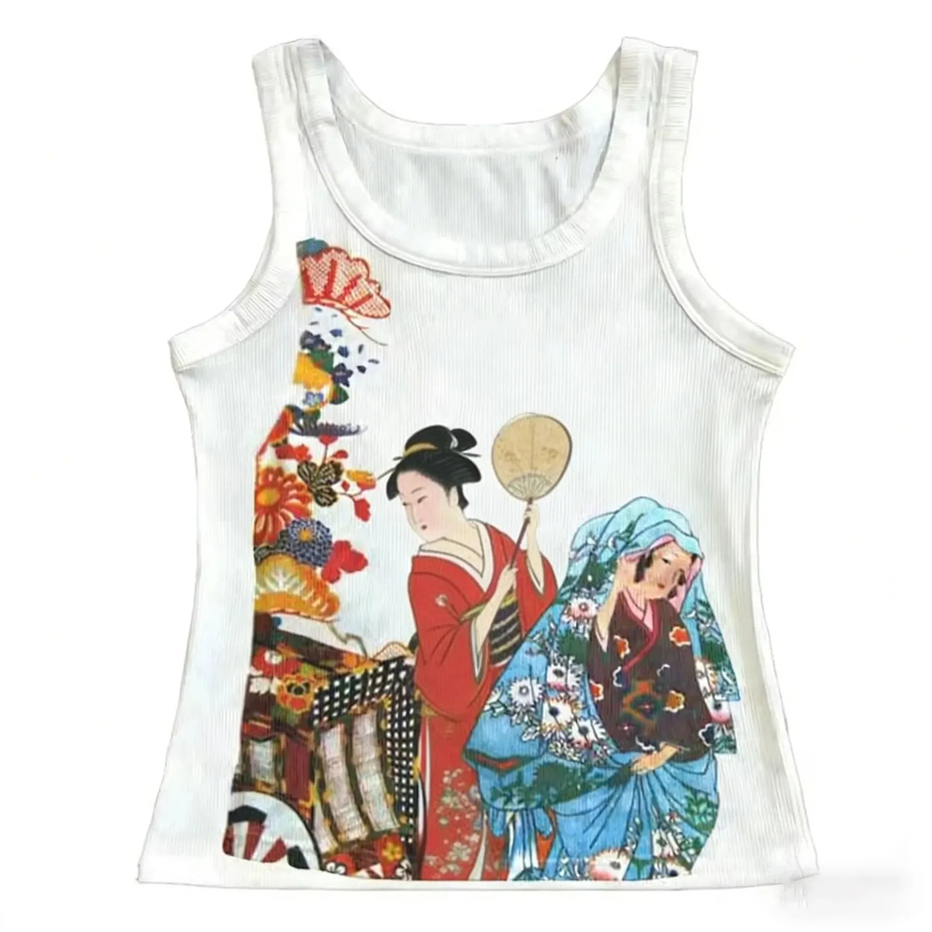 

Harajuku Gothic Retro Y2K Style Top Graphics Japanese Tank Vintage Aesthetic Grunge Short Sleeve Tanks Women Streetwear Vest