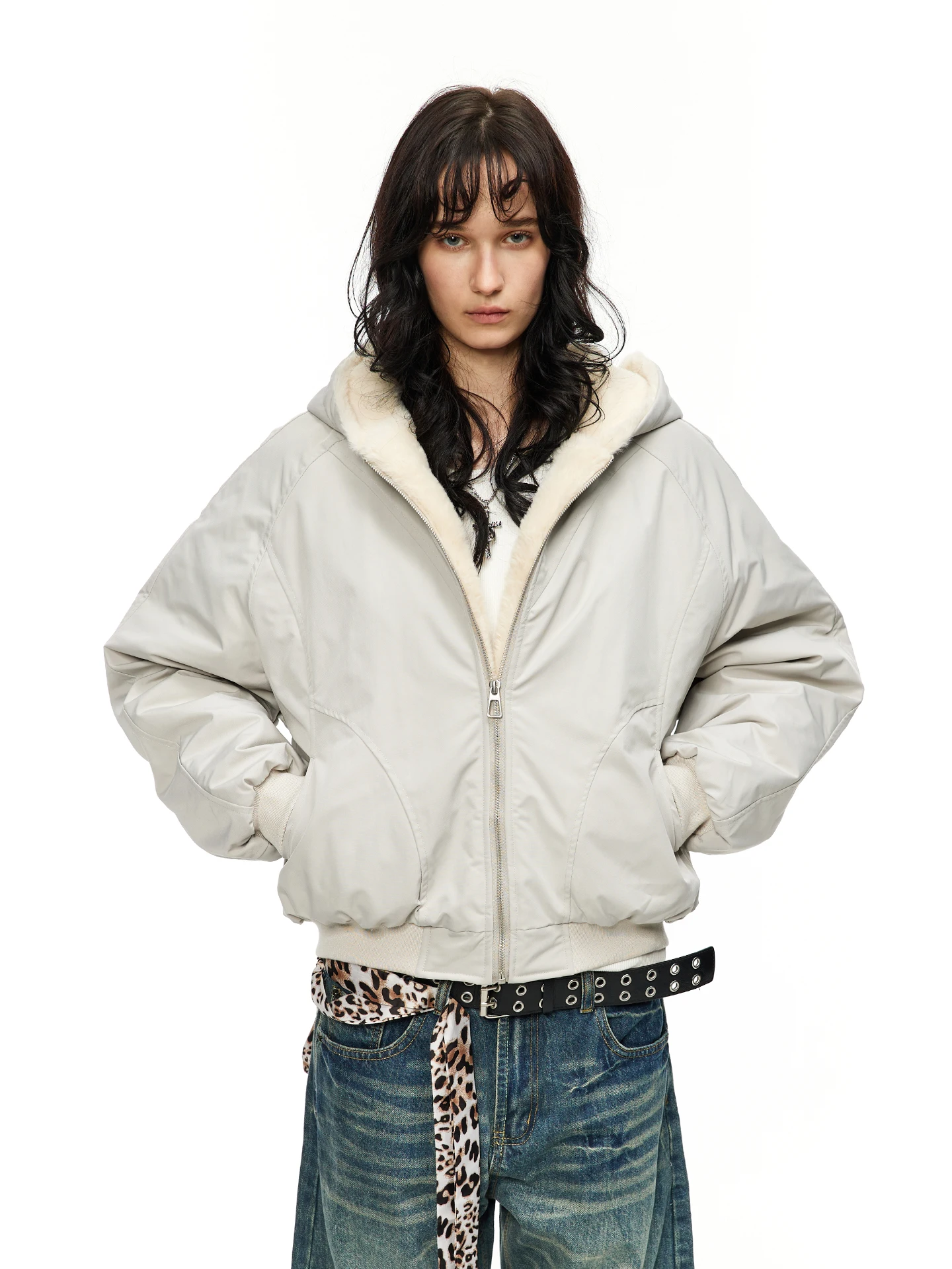 الرجال Thiened مقنعين القطن Jaet الأرنب الفراء محاكاة الجبل النسر معطف الشتاء عارضة الترفيه العلامة التجارية زوجين الملابس #2