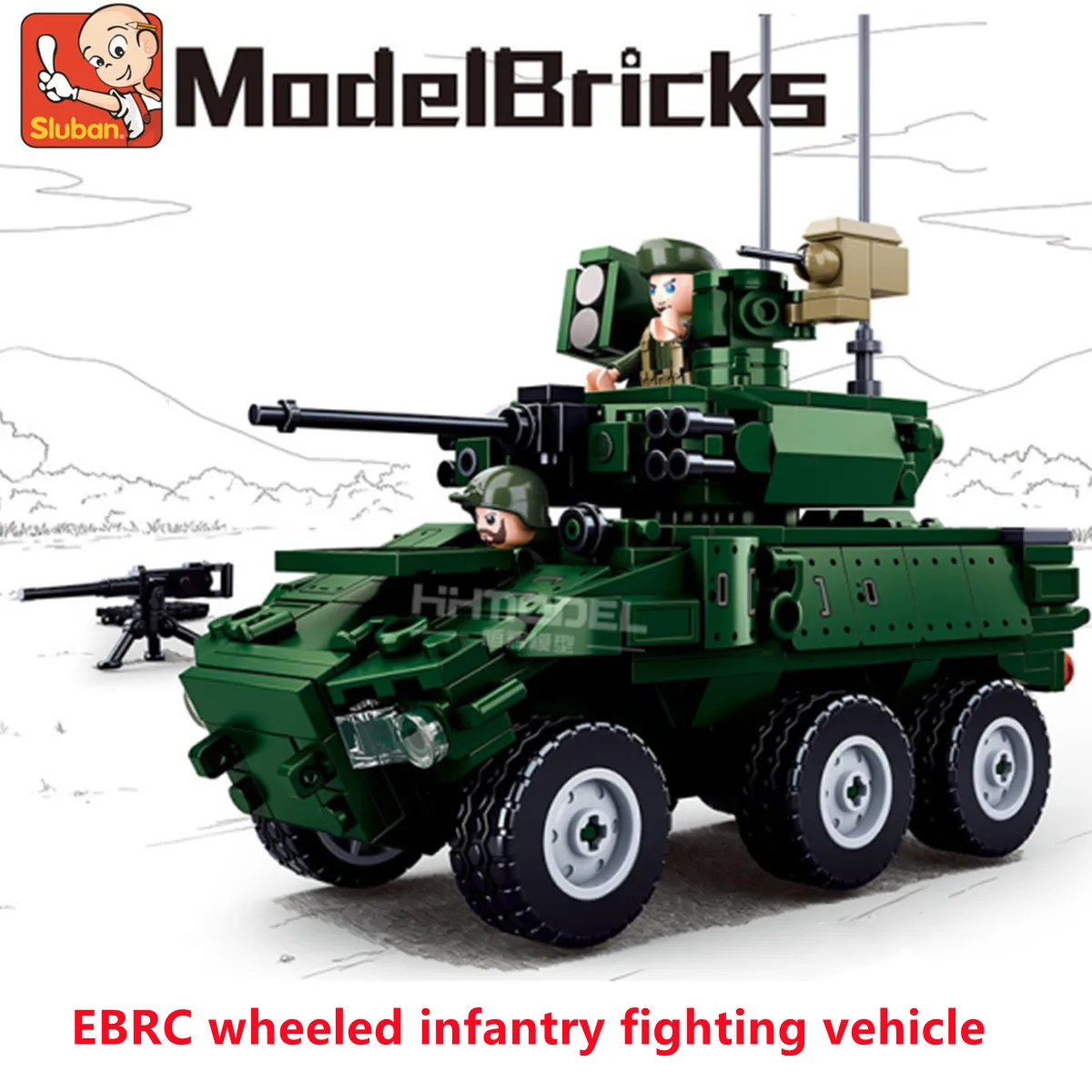 

Sluban Building Block Toys Morden Military EBRC Infa-Ntry Combat Vehicle 382PCS Bricks B0753 Army Truck Fit With Leading Brands