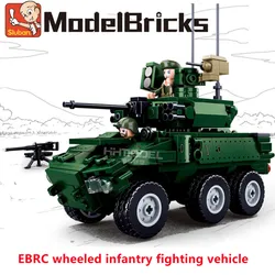 Sluban Building Block Toys Morden Military EBRC Infa-Ntry Combat Vehicle 382PCS Bricks B0753 Army Truck Fit With Leading Brands