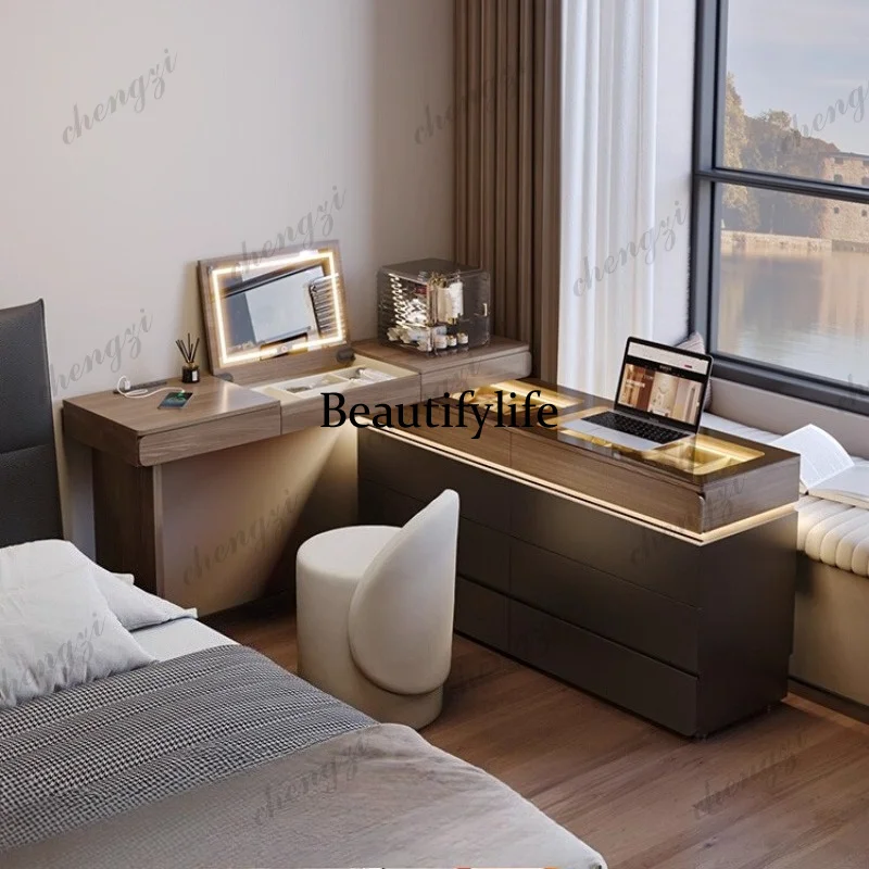 

Modern Luxury Corner Retractable Makeup Table Vanity Makeup Desk Dressers Dressing Table Toiletries Dresser Bedroom Furniture