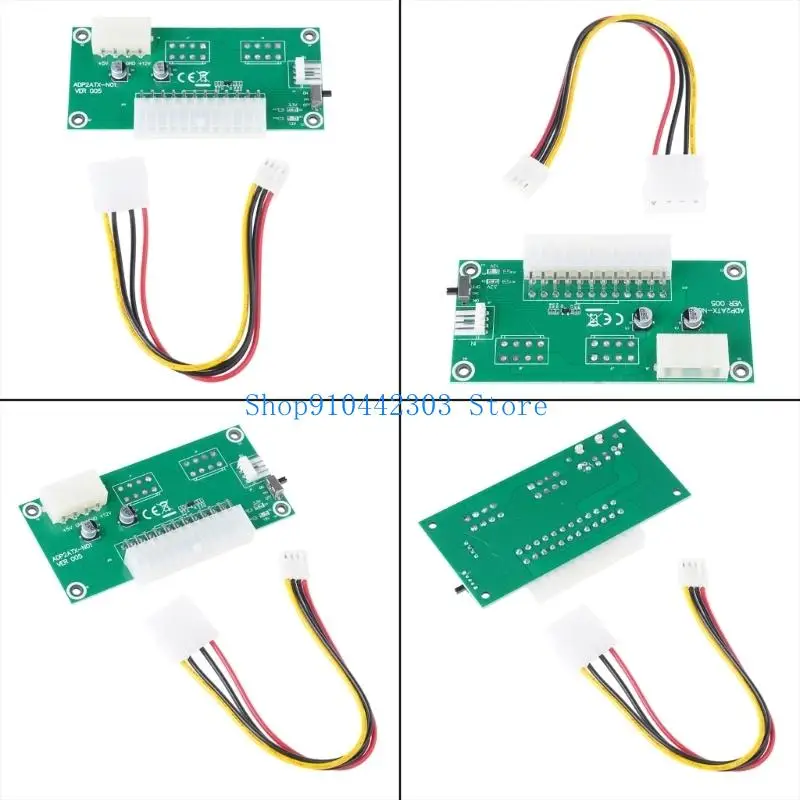 

652F Dual PSU Riser Card 24PIN to 4PIN Power Supply Starter Board Adapter ADD2psu Cord Converter For BTC Miner Mining