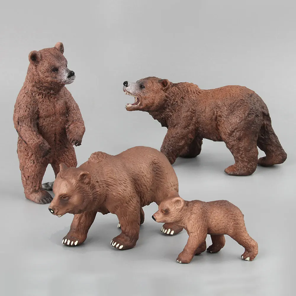 Modelo animal simulado mini urso marrom modelo brinquedos infantis casa decorações de mesa estatueta ação coleção presentes hg357