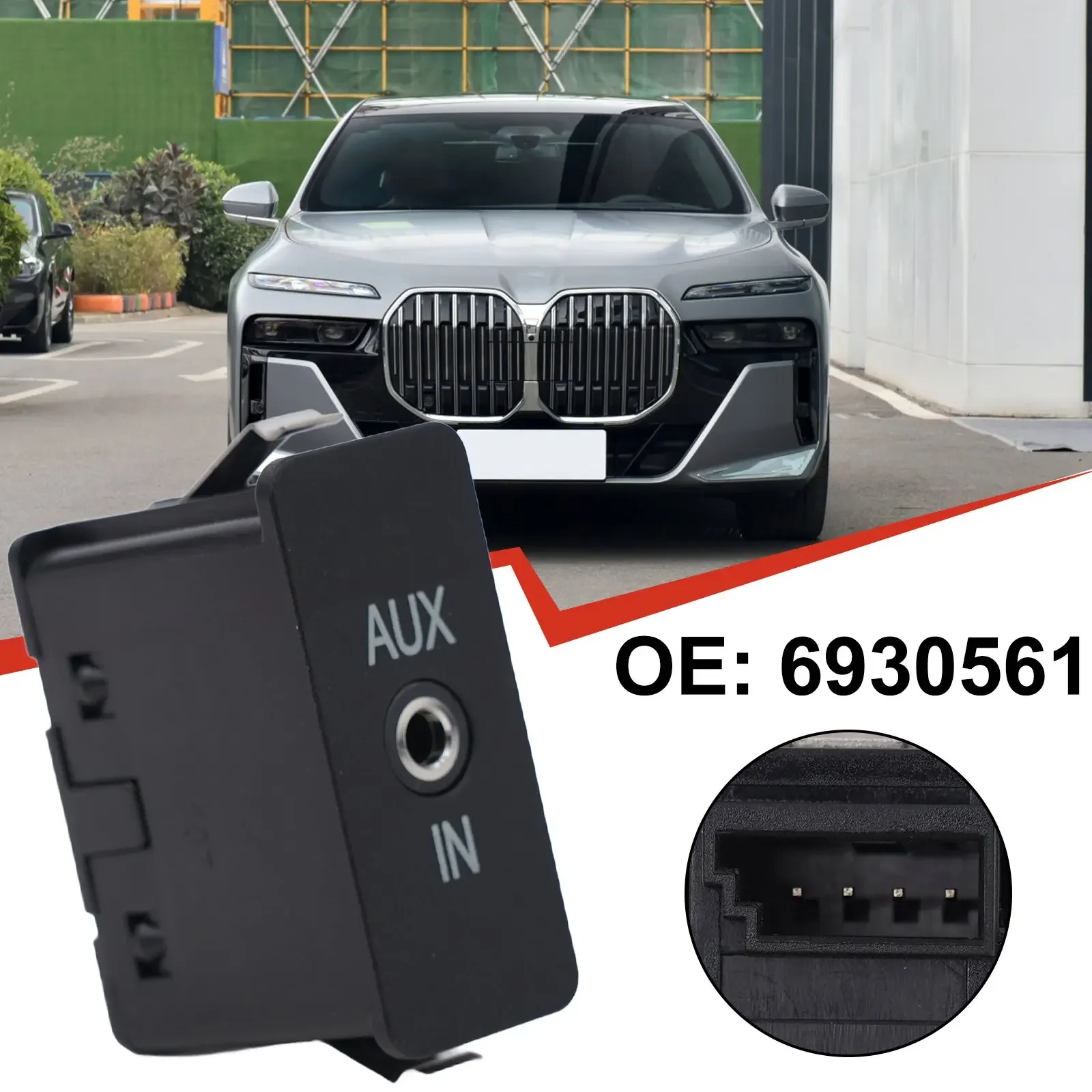 

OE 6930561 For BMW Audio Aux In Socket Plug for 1 3 5 6 7 X3 For X5 SERIES E60 E61 E81 E87 E90 Wear Resistant Easy to Use