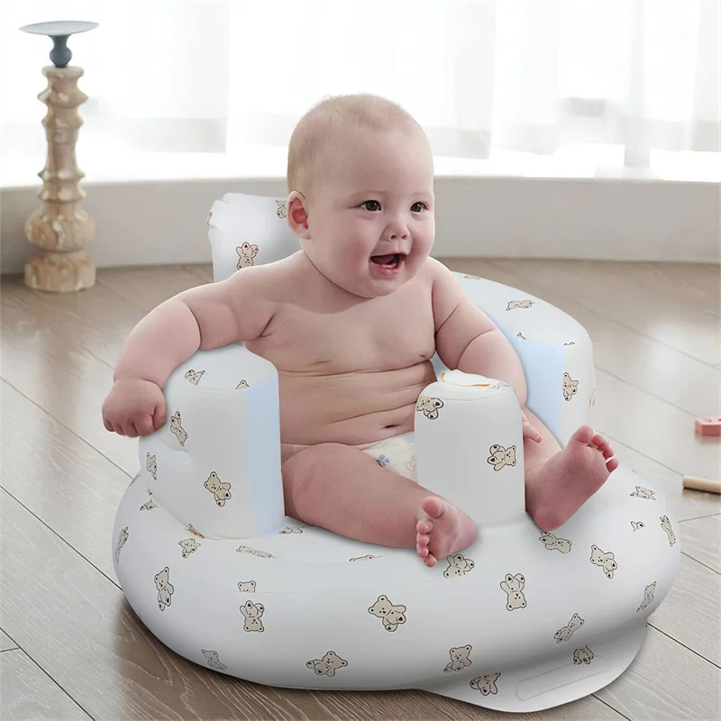 Siège gonflable pour bébés de 3 mois et plus, sièges au sol pour bébé pour s\'asseoir, chaise gonflable pour bébé avec pompe à air intégrée