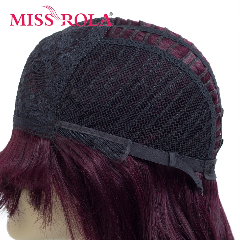 MISS ROLA #99J 4# 1B Color Straight Short Human Hair Wigs Brazilian Non-Remy Hiar 100% Human Hair Wigs Machine Made Short Wig