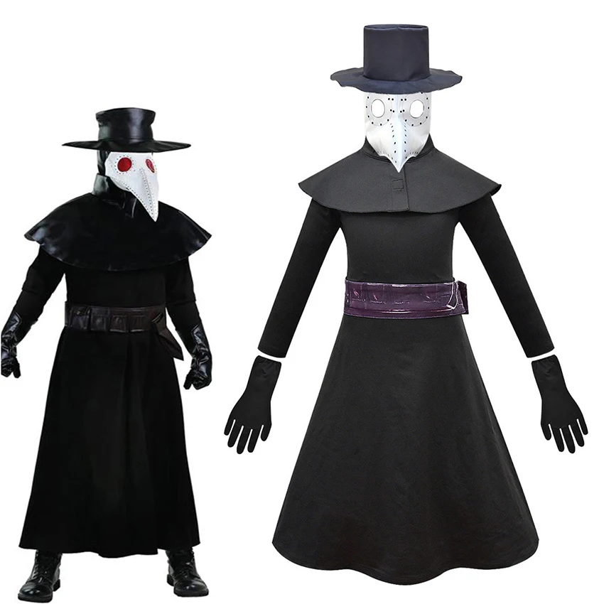 

Medieval Plague Doctor Wizard Cosplay Mask Hat Priest Halloween Costume for Kids Christian Festival Masquerade Party Carnival