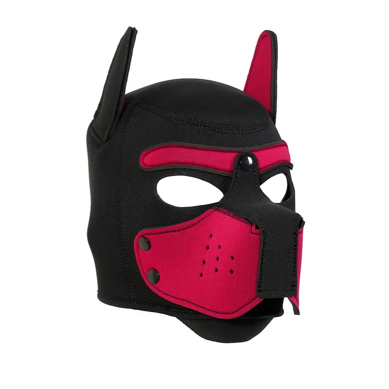 Sm Leuke Puppy Cosplay Kostuums Fetisj Full Face Hoofdmasker Kap Voor Paar Party Games Nachtclub Bal Masker Verkleed Volwassen Seksspeeltje