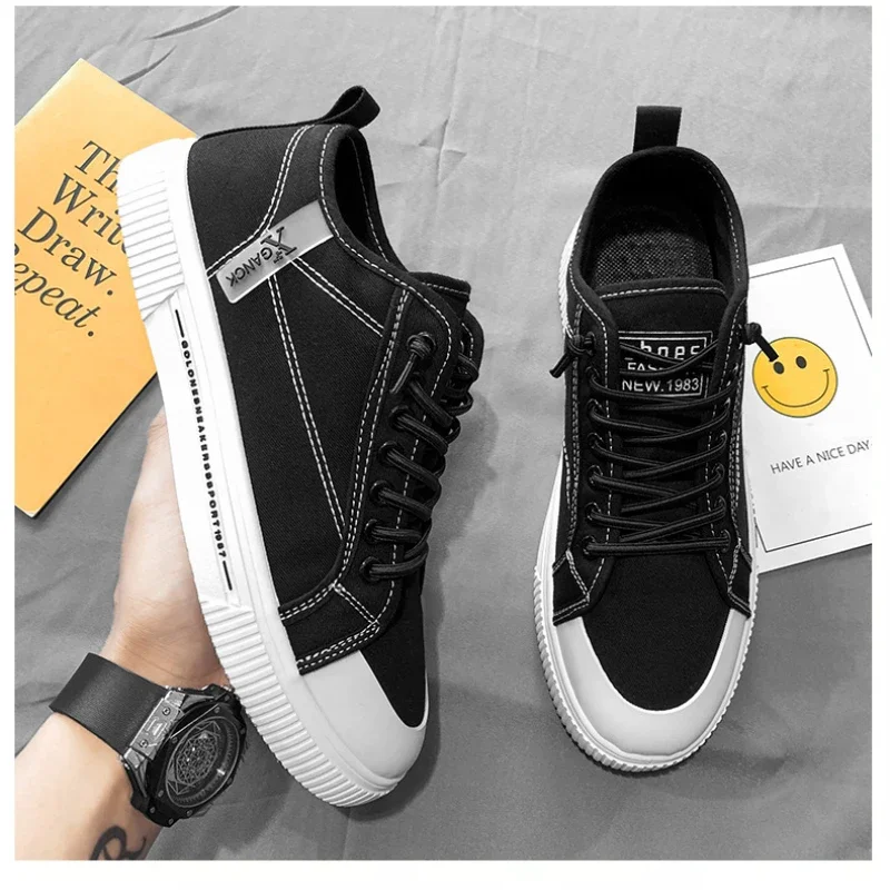 

Men's Shoes Low Help Canvas Shoes 2023 Spring Summer Leisure Skateboard Shoes Breathable Comfortable Flat Shoes Vulcanized Shoes