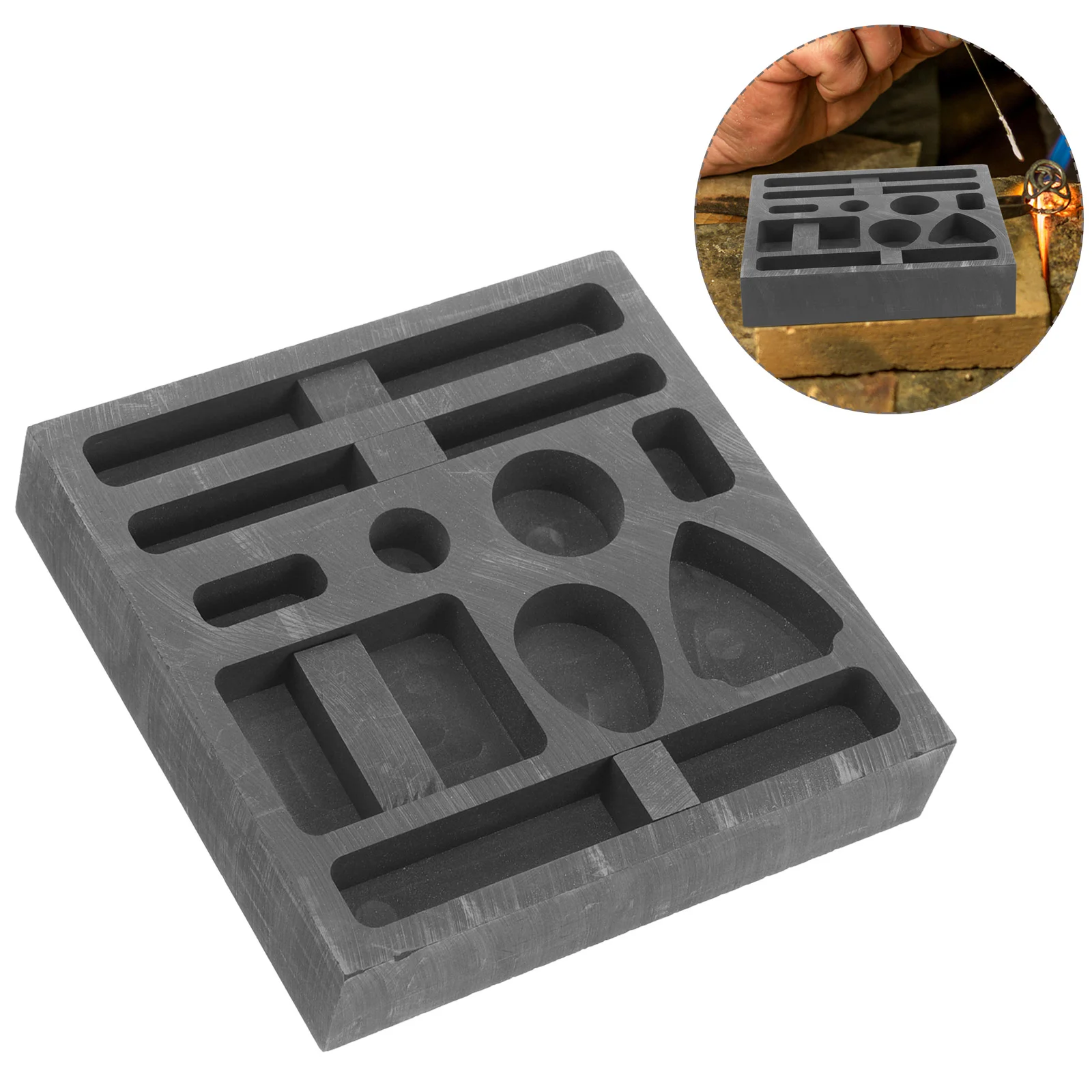 Graphite Oil Tank Mold Casting Sand Metal Mould Melting Ingot Silver Supply DIY Molds for Gold