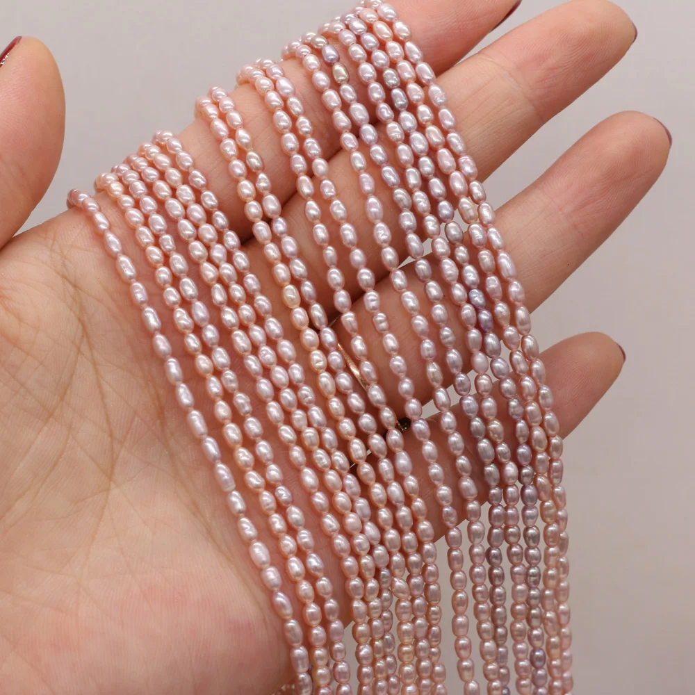 AAA High Quality Natural Freshwater Pearls Small Rice Beads for Jewelry Making DIY Necklace Bracelet Earring Accessories 2.5-3mm