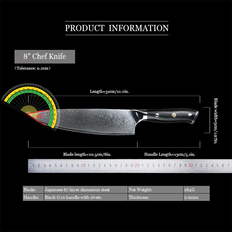 8 Cal nóż szefa kuchni japońskie noże kuchenne ze stali damasceńskiej ręcznie tasak G10 uchwyt Santoku narzędzie Paring...