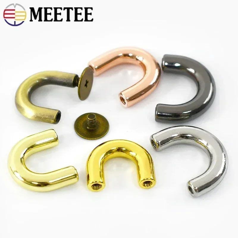 5-20Pcs Metal Arch Bridge Screws Buckles Handbag Strap Stud Connector Clasp Webbing Hooks DIY D Ring Hardware Accessories