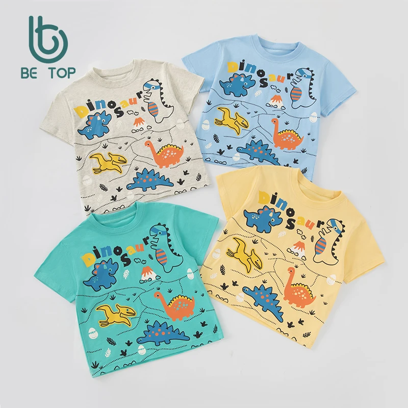 Camiseta Infantil Estilo Coreano Betop, Nueva Camiseta de Verano con Dibujos Animados, Manga Corta, Cuello Redondo, Algodón L...