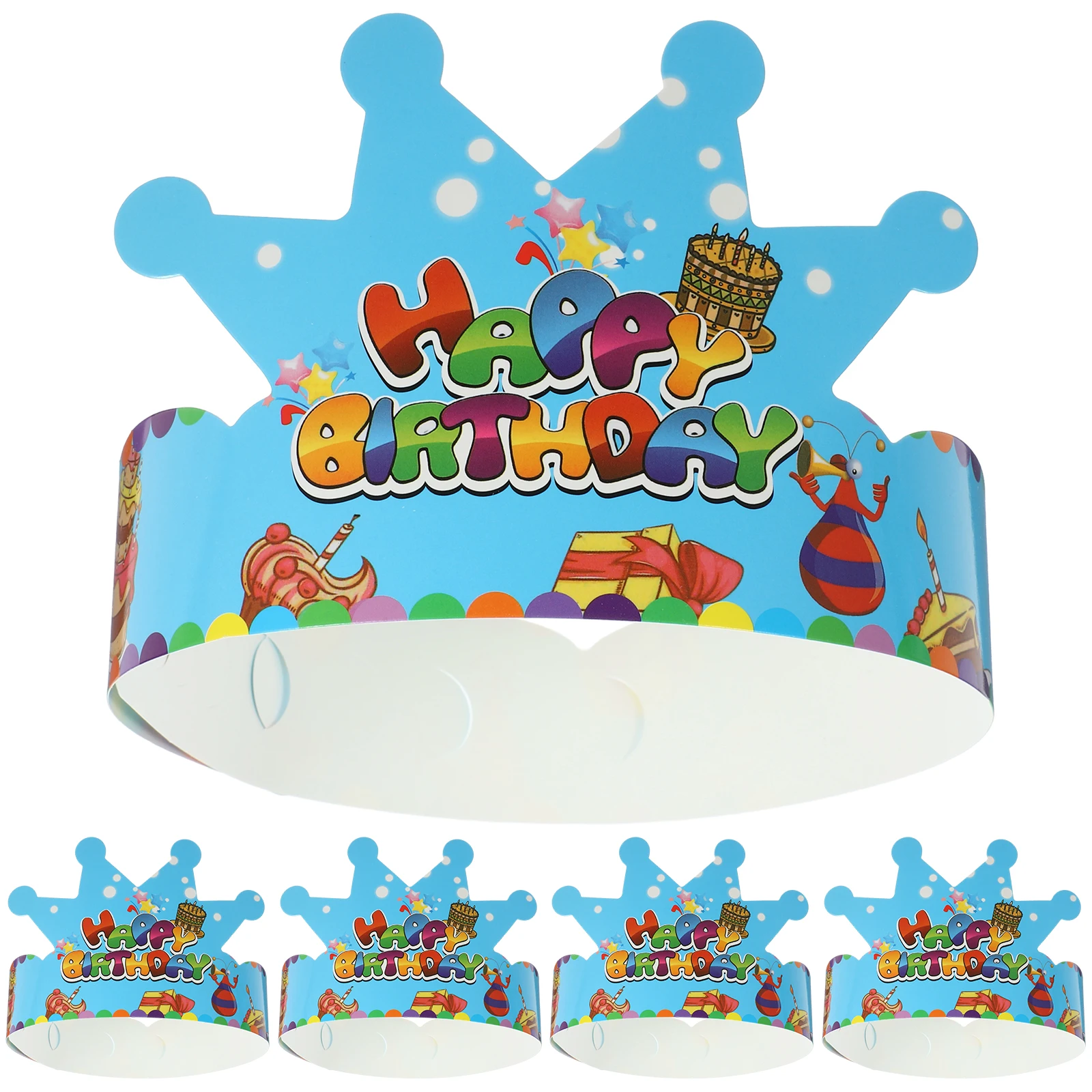 

50pcs Crown Birthday Party Hats for Kids Reusable Kids Party Favors Paper Material Photo Props Lightweight Storage