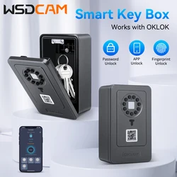 WSDCAM Scatola porta chiavi intelligente per impronte digitali Scatola porta password wireless Bluetooth Scatola antifurto di sicurezza sicura