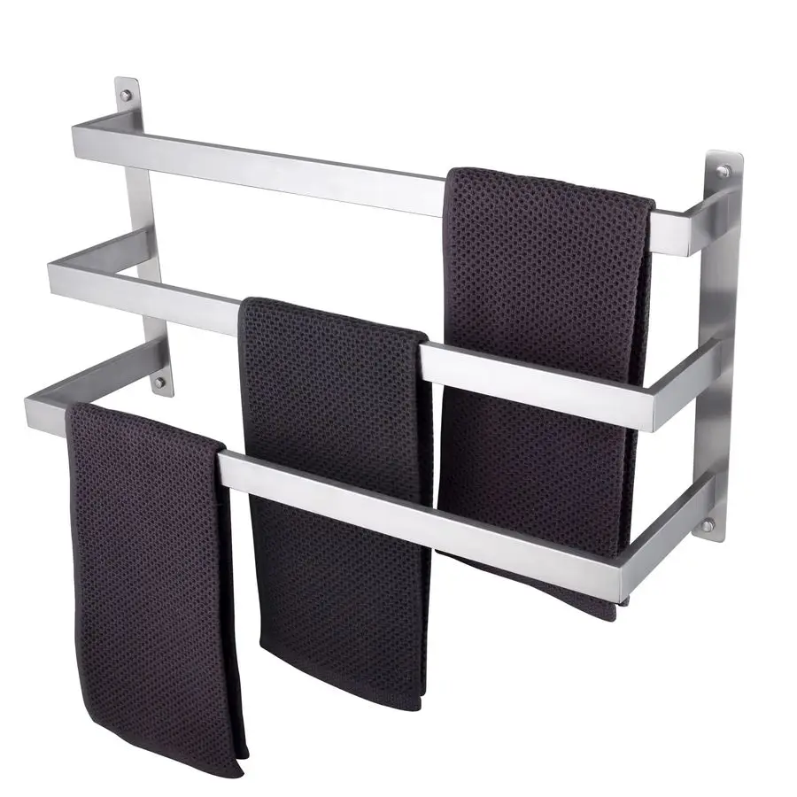 

Bath Towel Bars Bathroom 3Tiers Ladder Towel Rails Towel Holders Wall Mounted Towels Shelves Rack Brushed Stainless Steel, B5006