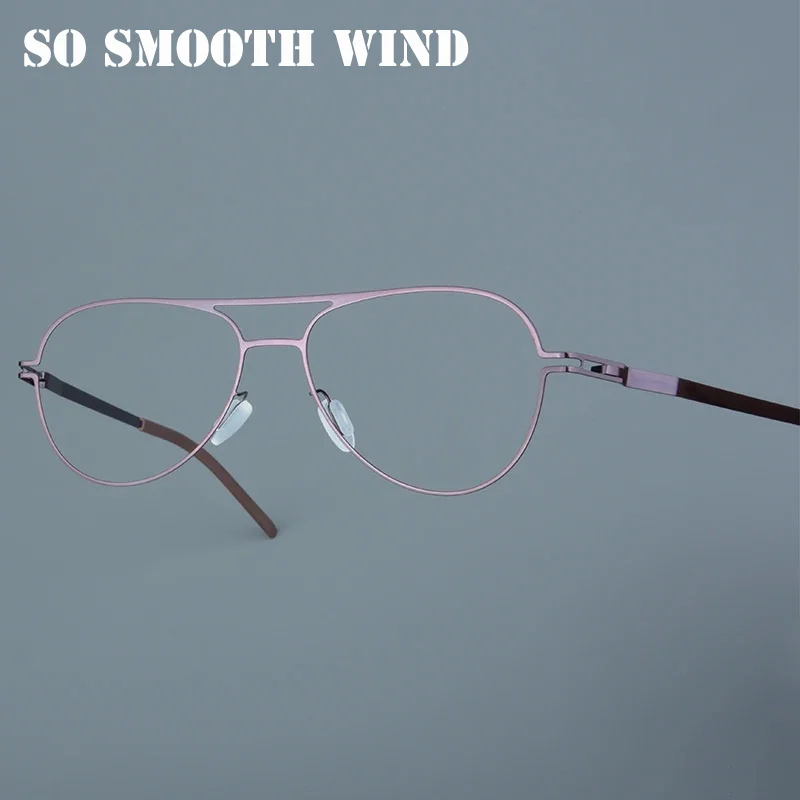 High Quality Germany Screwless Glasses Frame Men Women Pilot Oval Ultralight 6g Optical Eyeglasses Prescription Spectacle 2024