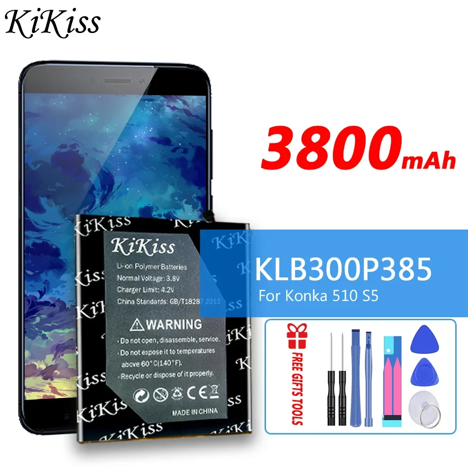 

3800mAh KiKiss Battery KLB300P385 For Konka 510 S5 Mobile Phone Batteries