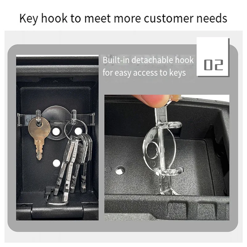 3X Metal Password Key Box Wall Mounted 4 Digits Password Storage Box Waterproof Anti Theft Safe Lock-Y47A