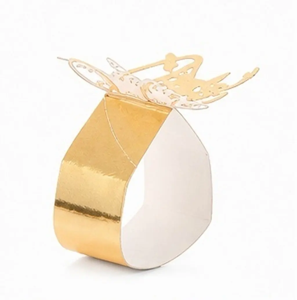 50Pcs Elegant Bell Napkin Rings Paper Napkin Ring Decor Light Weight Portable Tabletop Decor for Christmas Wedding Formal Casual