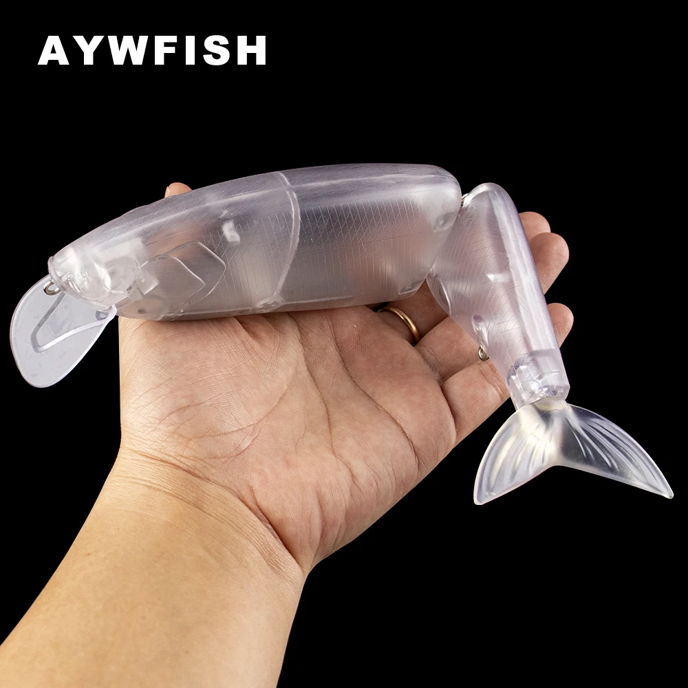 AYWFISH Unlackierte Wake Bait Swimbait Rohlinge 20CM 110G Schwimmender Segment-Köder Transparenter Angelköder DIY-Körper 5 STÜCK / LOT