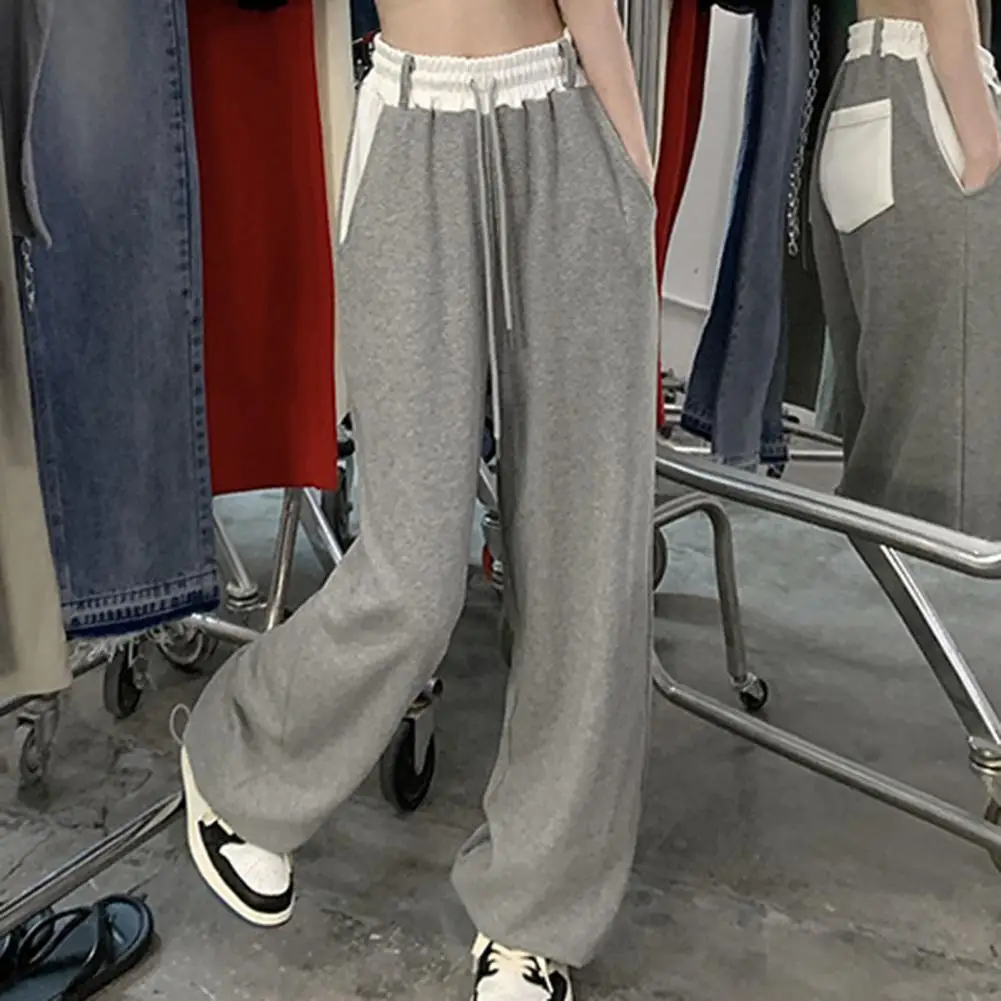 Loose Fit Pants Women Pants Stylish Women's Sweatpants Colorful Pockets Elastic Waist Wide Leg Design for Comfortable Fall