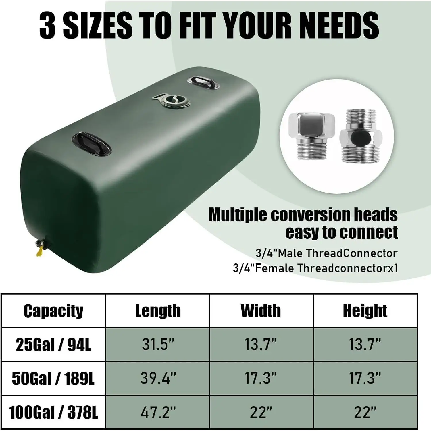 Drinking Water Storage Container,25Gallon Portable Water Storage Bladder,RV Foldable Water Tank,Can Be Used For Storing Drinking