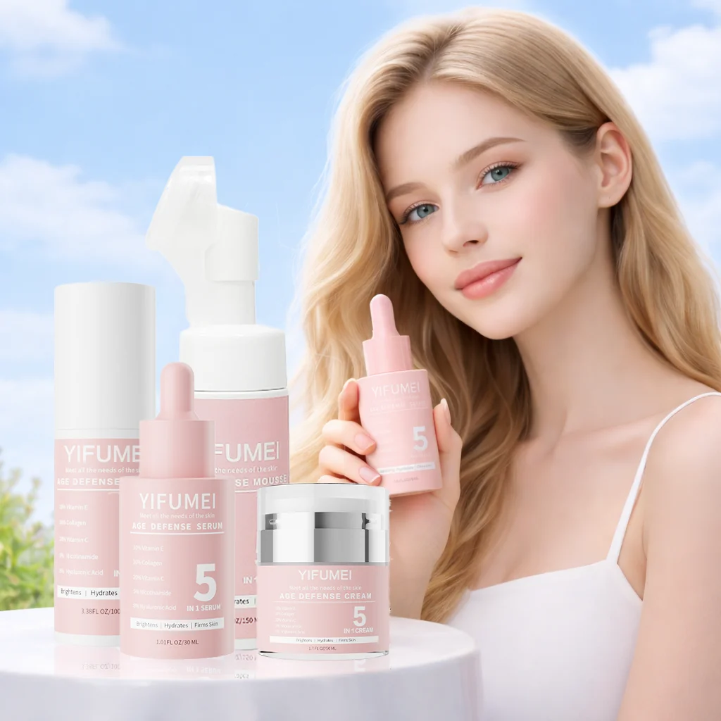 

5-in-1 Age Defensecombo Set Original Korean Skincare Skin Cleansing Moisturizing Brightening Firmness Day Night Care For Beauty