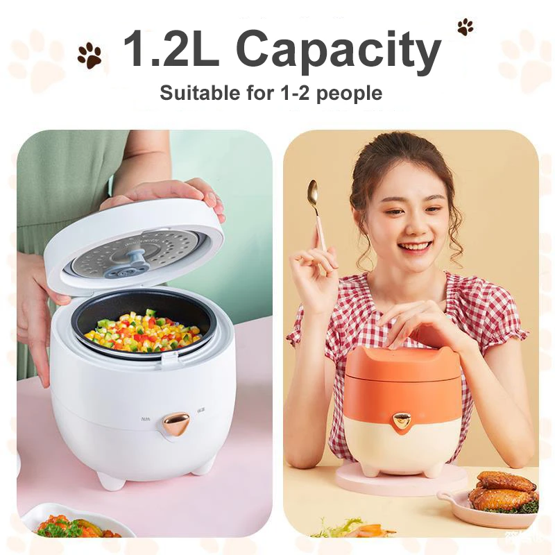 Midea 1.2L Electric Rice Cooker Mini Cute Multifunctional Electric Cooker 220V Home Kitchen Appliances For Dormitory Office