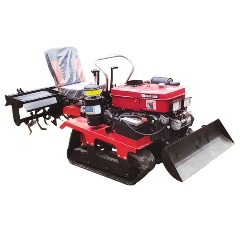 

Riding crawler micro-tillage machine paddy field small four-wheel drive greenhouse field forest land ditch sowing