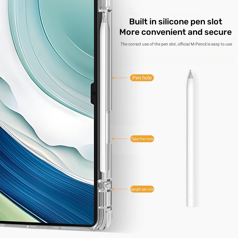 Etui na Huawei MatePad Pro 13.2 cal PCE-W30 przezroczysta silikonowa tylna pokrywa TPU dla MatePad Pro 13.2 2023 z uchwytem na ołówek