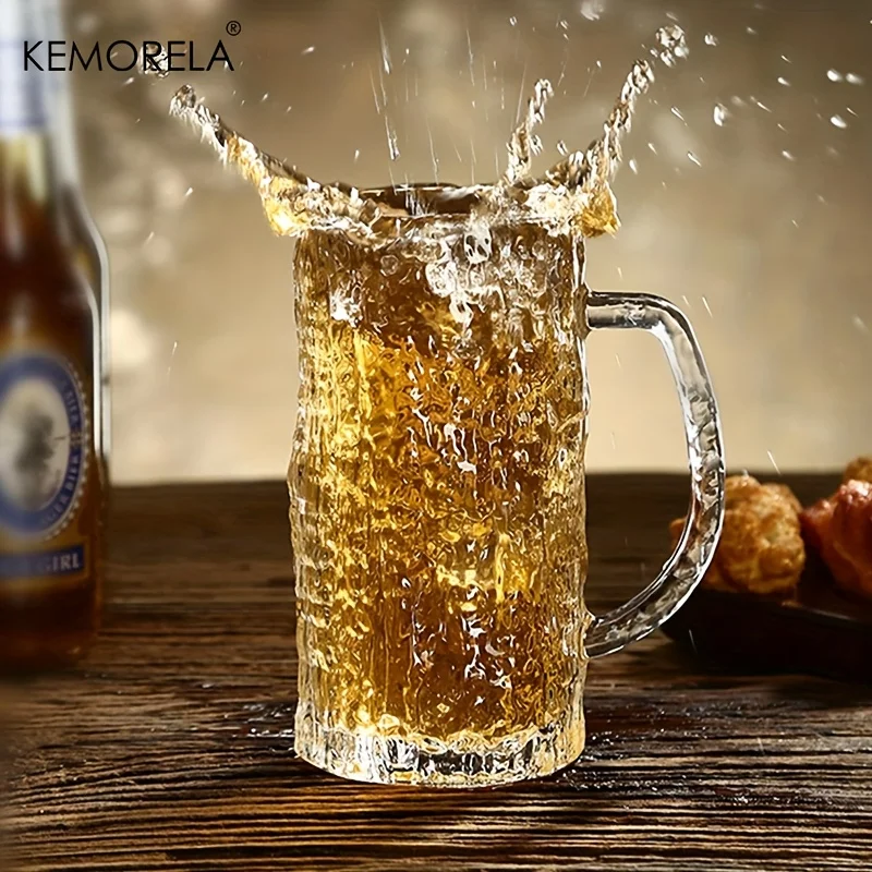 1/2 Stück Bierglas 400ML Dickbodige Pint-Becher mit Mattierter Gletscher-Textur Bar-Qualität Glaswaren für Lagerbier Whisky Craft-Bier