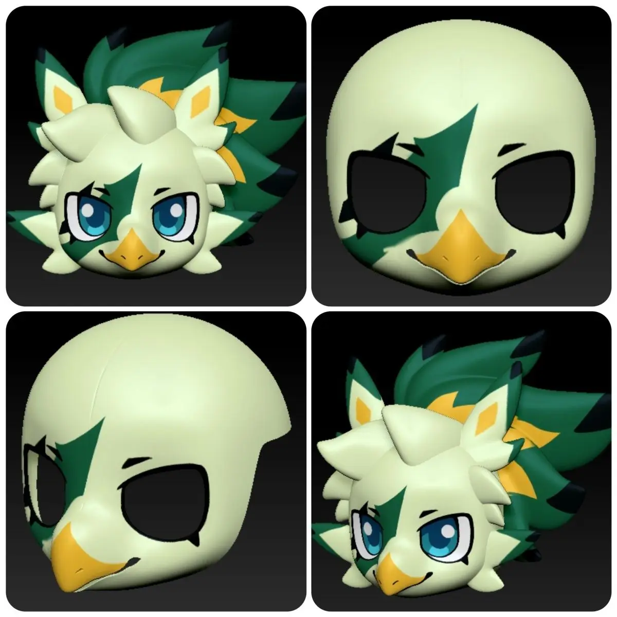 

Kemono Base Mask Birds Cosplay Fursuit Kig Serie Beast Suit 3D Printed Universal Skull Costume DIY Accessories