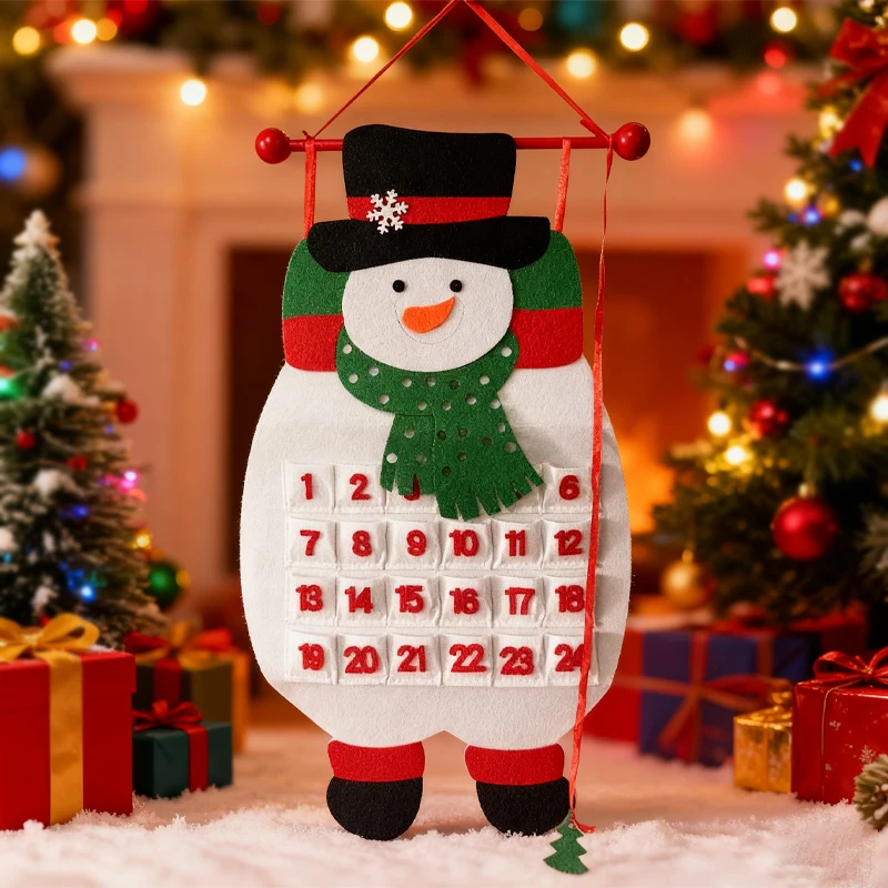 ﻿1set 2025 Christmas Advent calendar Santa Claus Snowman Christmas Deer Door Wall Window Decor Hanging Christmas Home Decoratio - Image 2