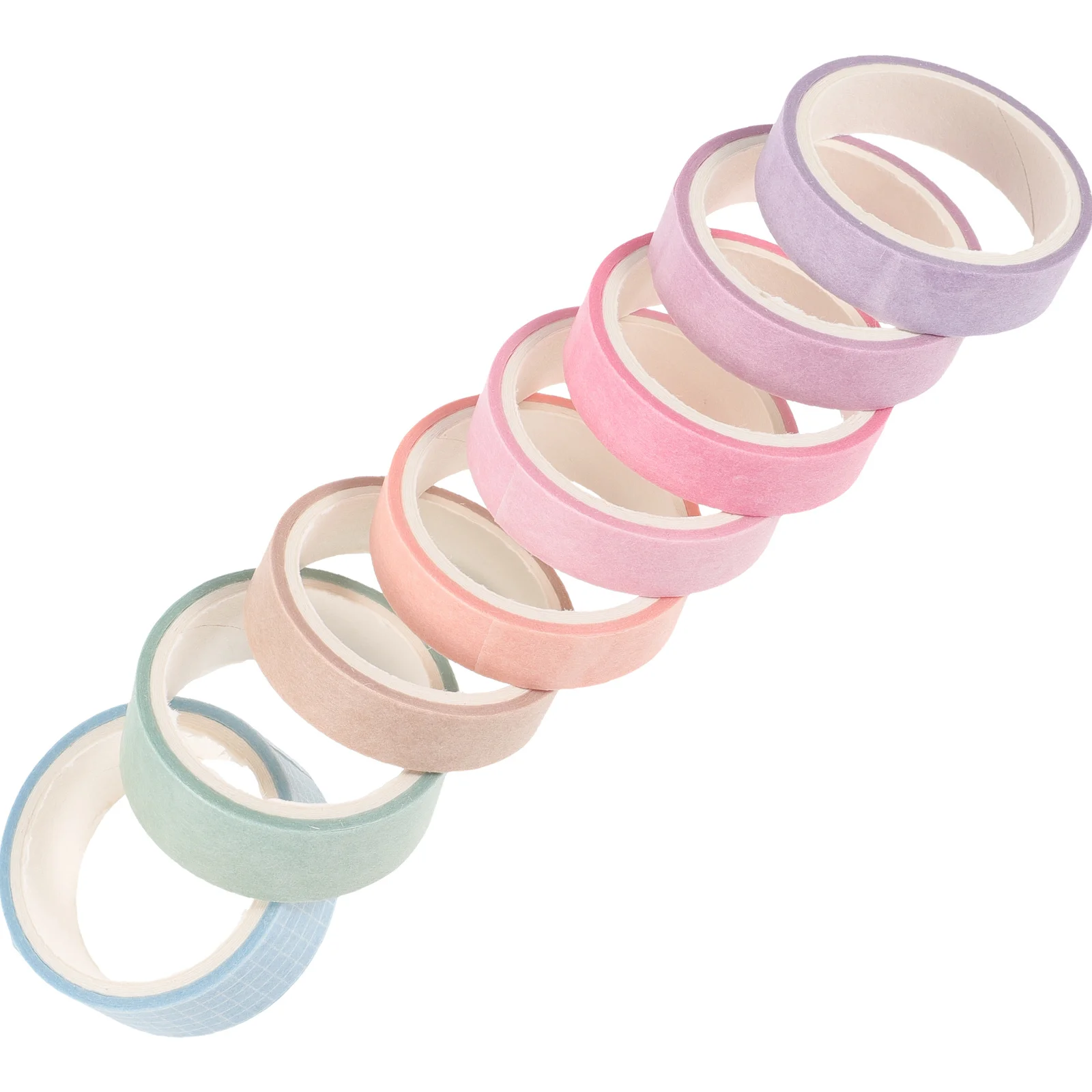 8 لفات من شريط اشي المزخرف الملون الصلب شريطٌ لاصق لمجلات القصاصات وتغليف الهدايا وملصقات الحرف اليدوية ذاتية الصنع