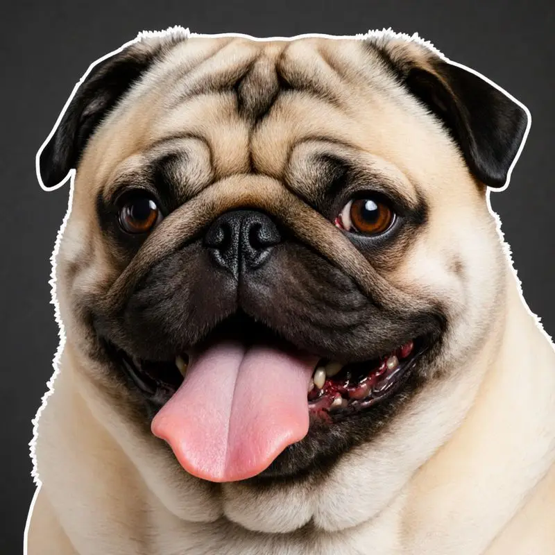 1Pc2D Car Stickers - Adorable Smiling Pug Dog Design with a Playful Expression. Self-Adhesive And Waterproof. Perfect for Smooth