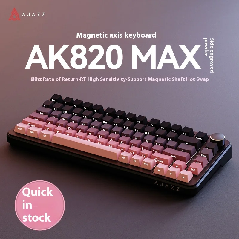 AJAZZ AK820MAX Magnetic axis Side carved mechanical keyboard e-sports wireless Bluetooth Tri Mode RT Adjustable key range